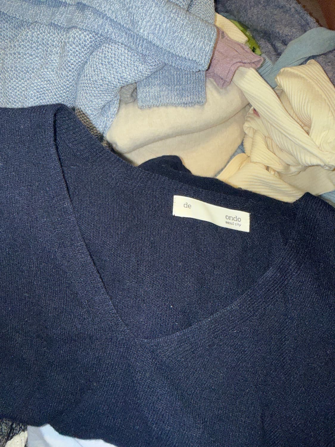 킨다베이지 베이비알파카 네이비 니트 상품이미지5