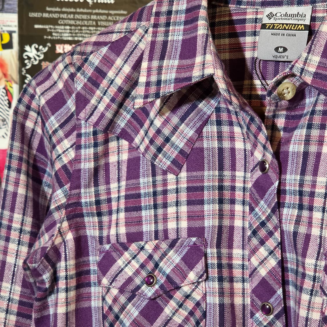 컬럼비아 웨스턴 퍼플 체크 셔츠 상품이미지2