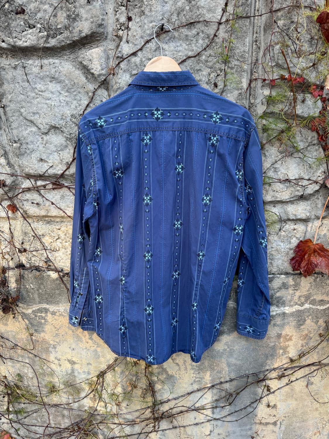 일본 빈티지 에스닉 패턴 웨스턴 셔츠 XL 상품이미지2