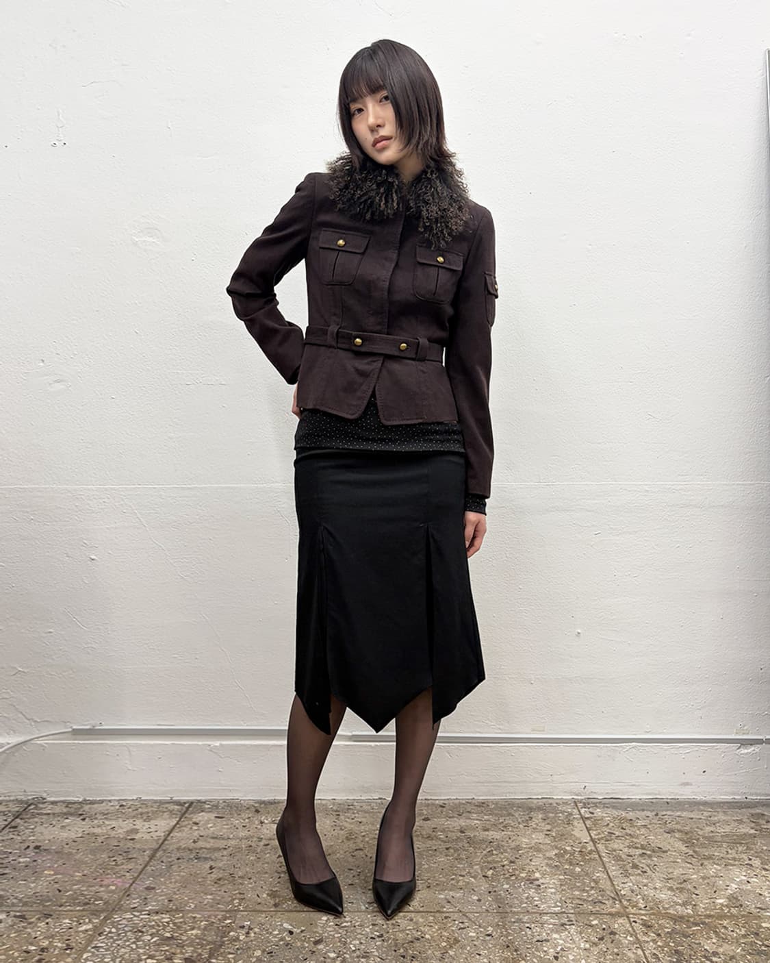 빈티지 퍼 트리밍 로브 자켓 상품이미지6