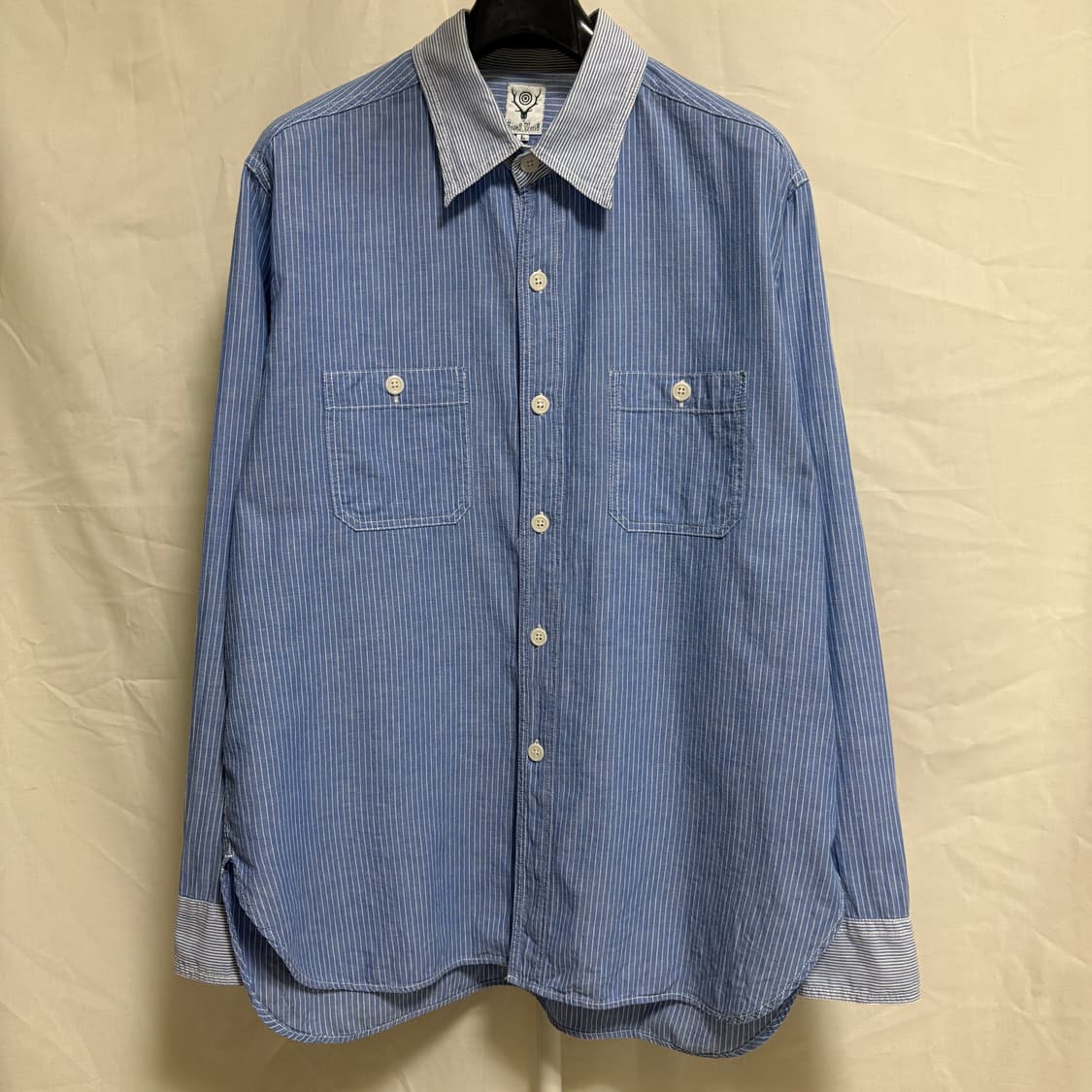 South2 West8 남이서팔 크레이지 패턴 셔츠 / 블루, L 상품이미지1