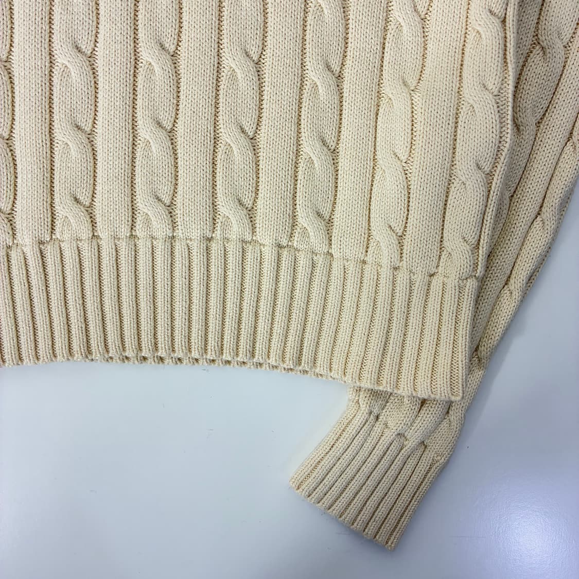 Polo  폴로 랄프로렌 자수 코튼 케이블 브이넥 니트 상품이미지4