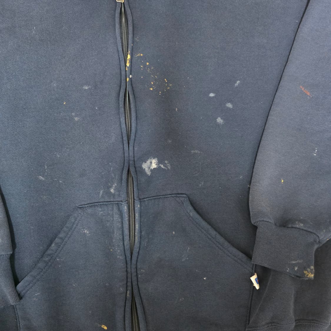 [XXL] 90s 러셀 애슬레틱 후드집업 네이비 하드페인팅 ver. 17 상품이미지3