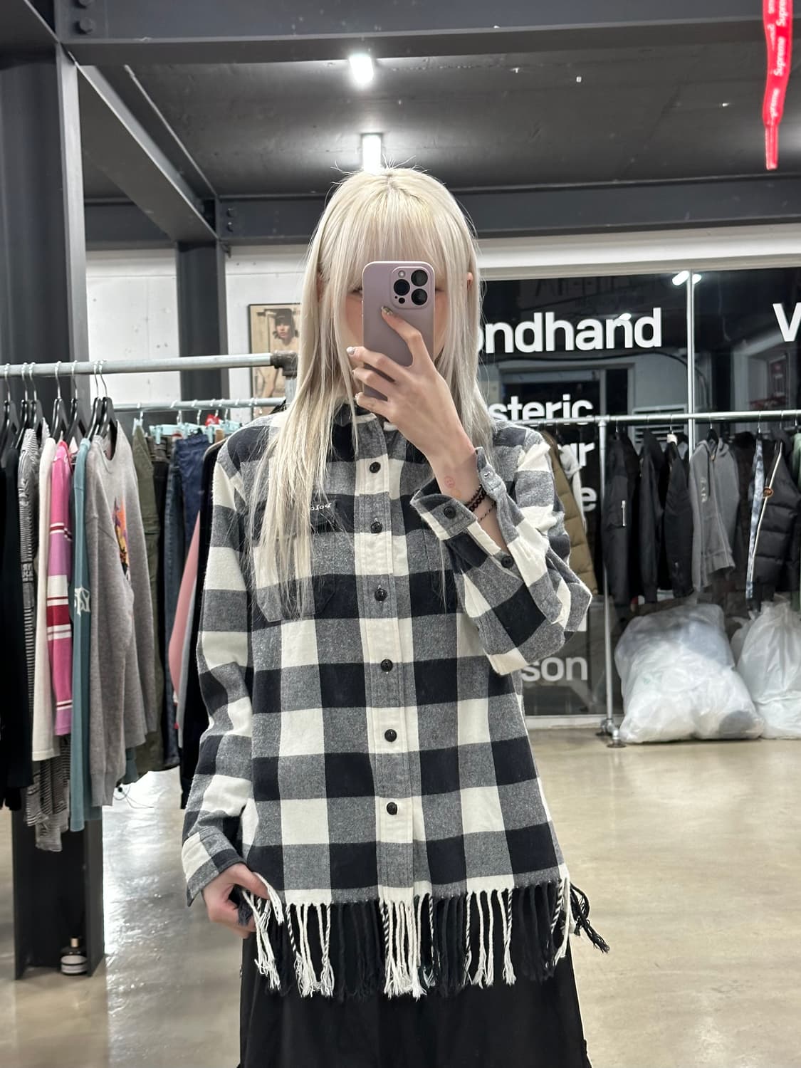 폴로 랄프로렌 체크 프린지 셔츠 상품이미지1