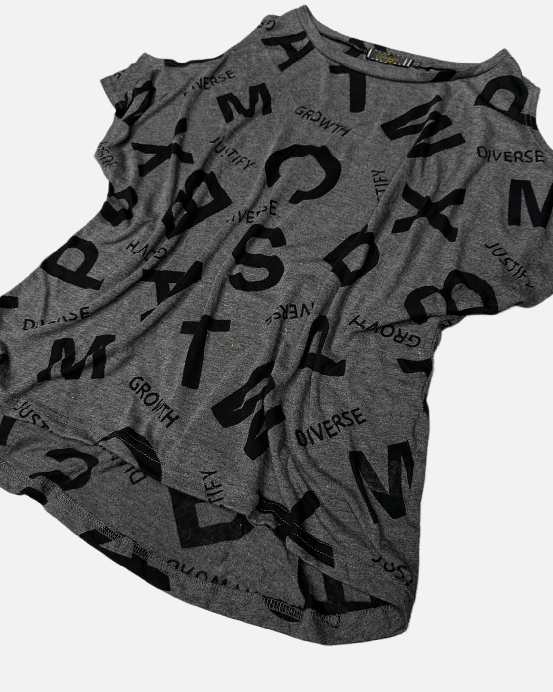 GALYGE punk off-shoulder lettering t 상품이미지3