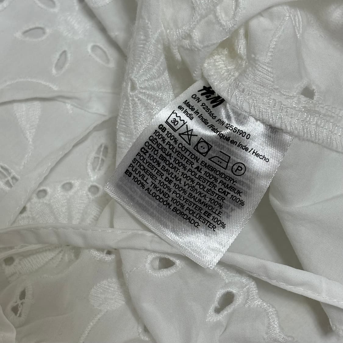 h&m 에이치앤엠 브로드리 앙글레즈 크롭트 블라우스 (새상품) 상품이미지5