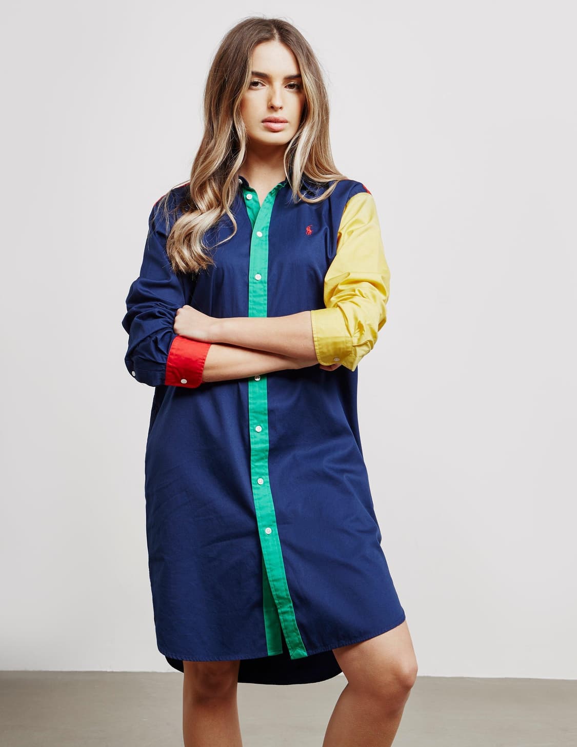 폴로 랄프로렌 컬러블록 셔츠 원피스 상품이미지5