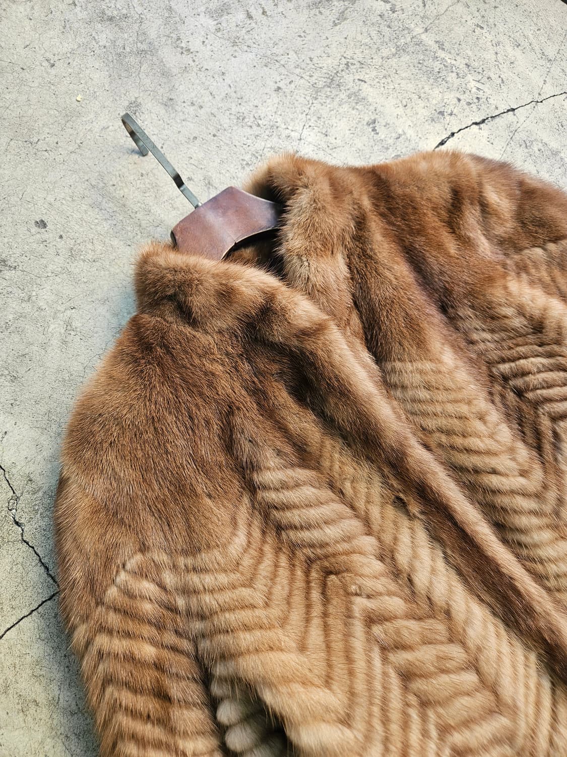 80-90's 셰브론 밍크 퍼 코트 상품이미지2