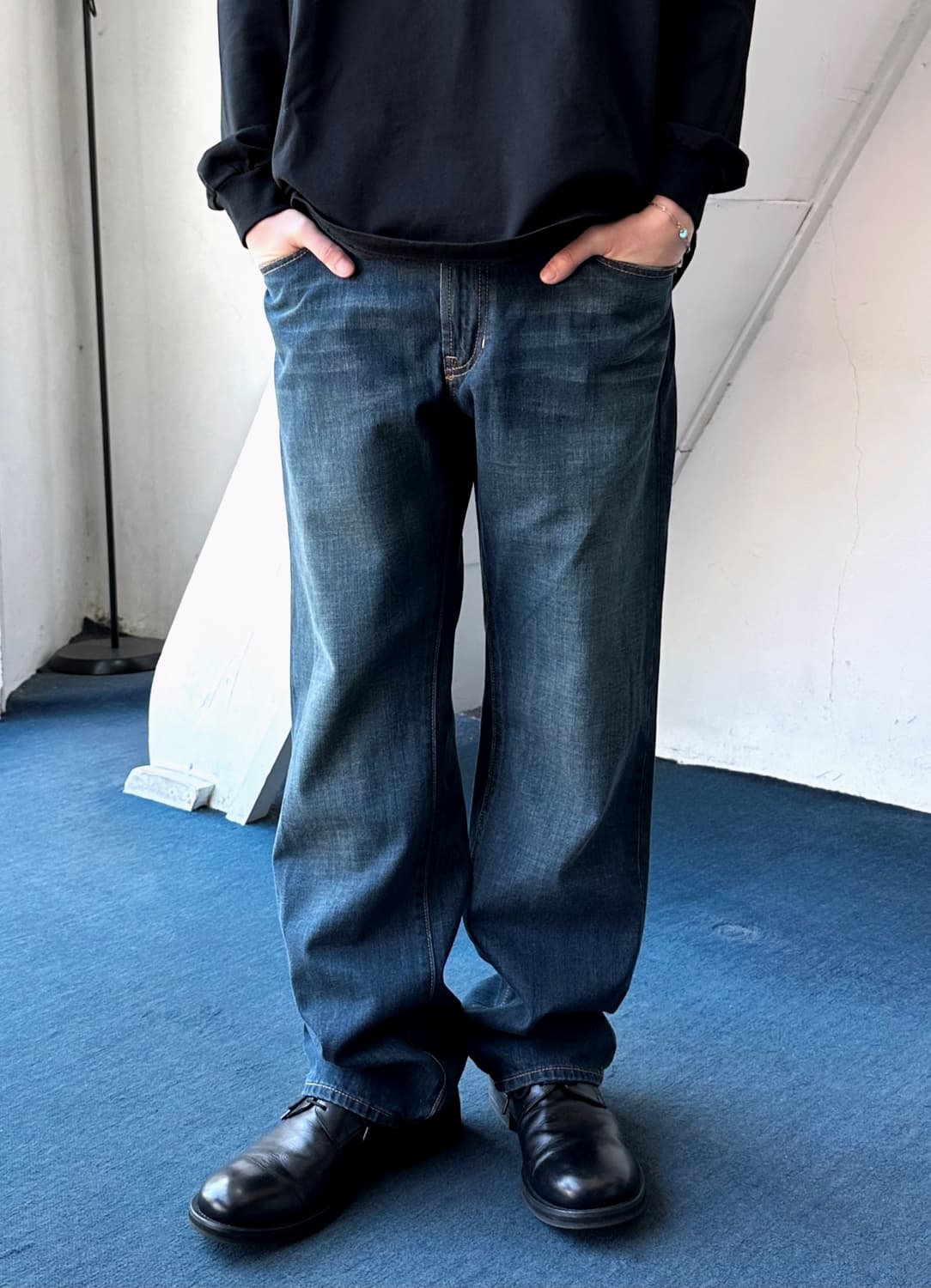 5pkt design denim wide straight pants 상품이미지9