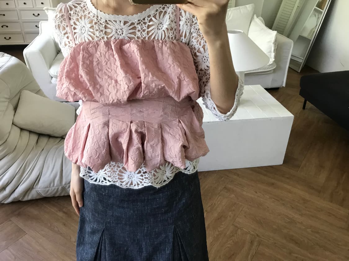 vintage ivory net top 상품이미지7