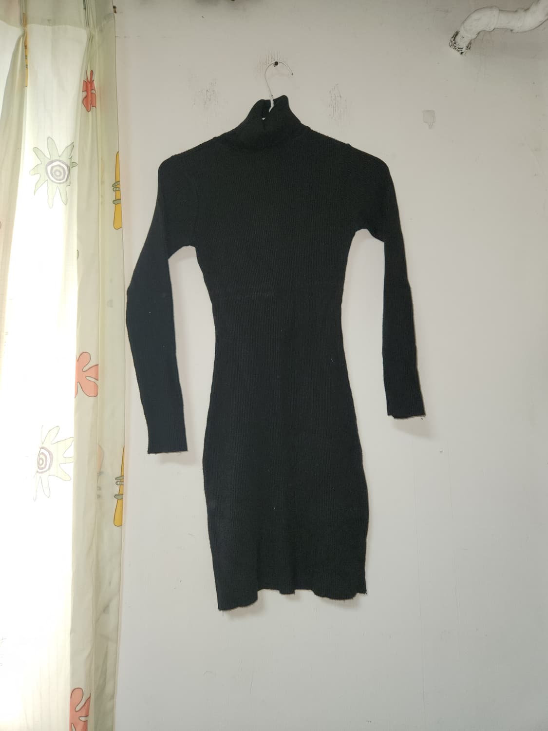 블랙 골지 니트 미니 원피스 85 상품이미지1