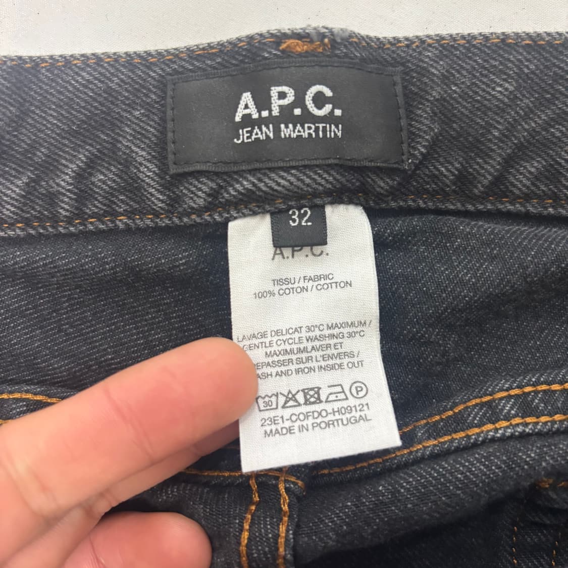 아페쎄 흑청 데님 팬츠 32 inch 상품이미지7