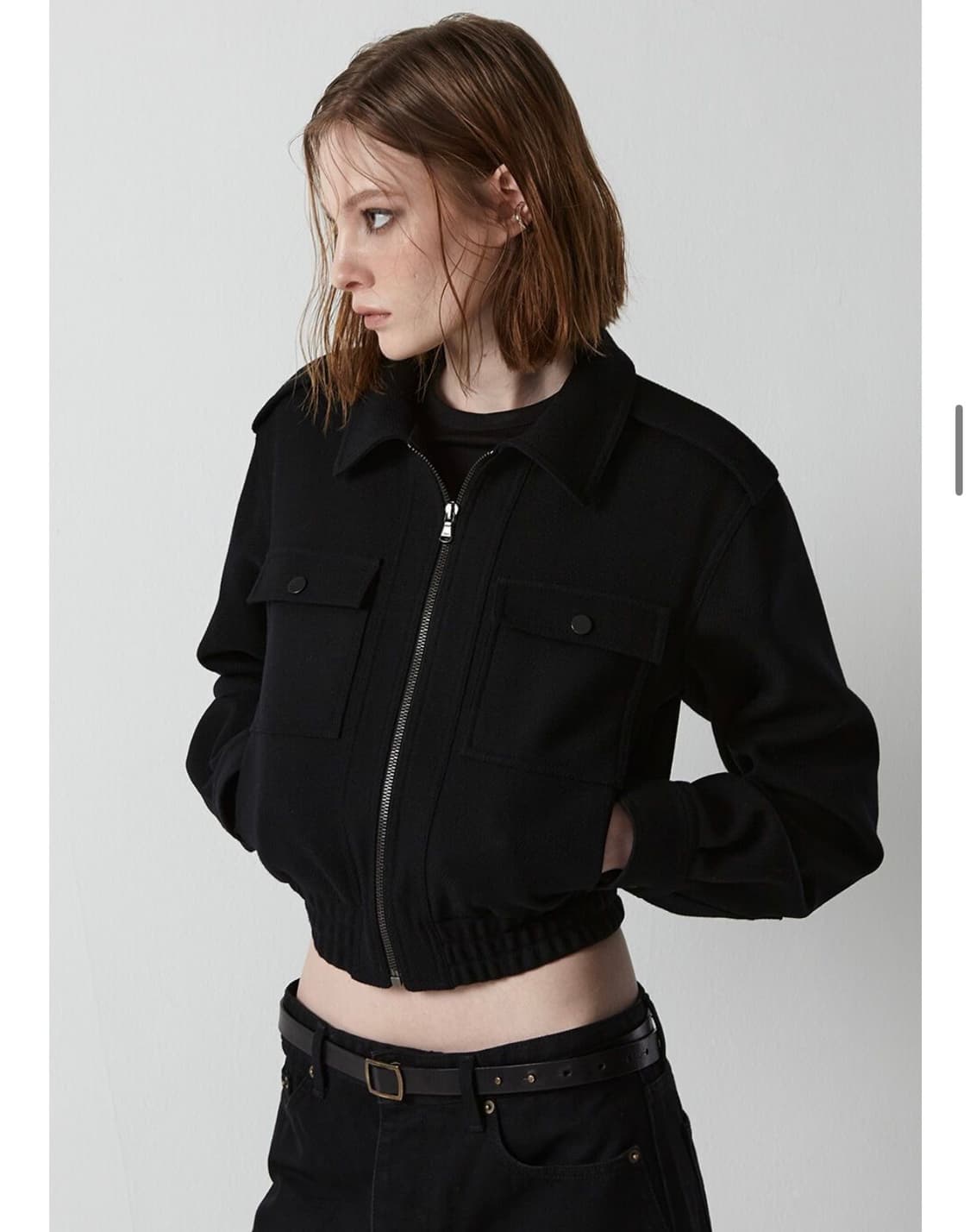 이안 조 울 포켓 봄버 자켓 상품이미지3