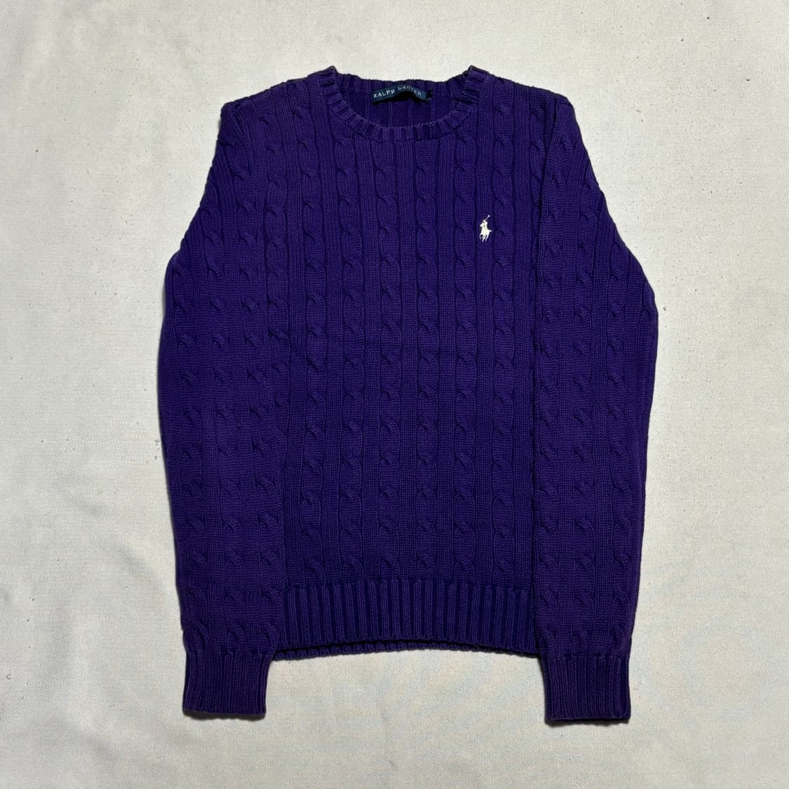 M 폴로랄프로렌 여성용 퍼플 케이블 니트  상품이미지2