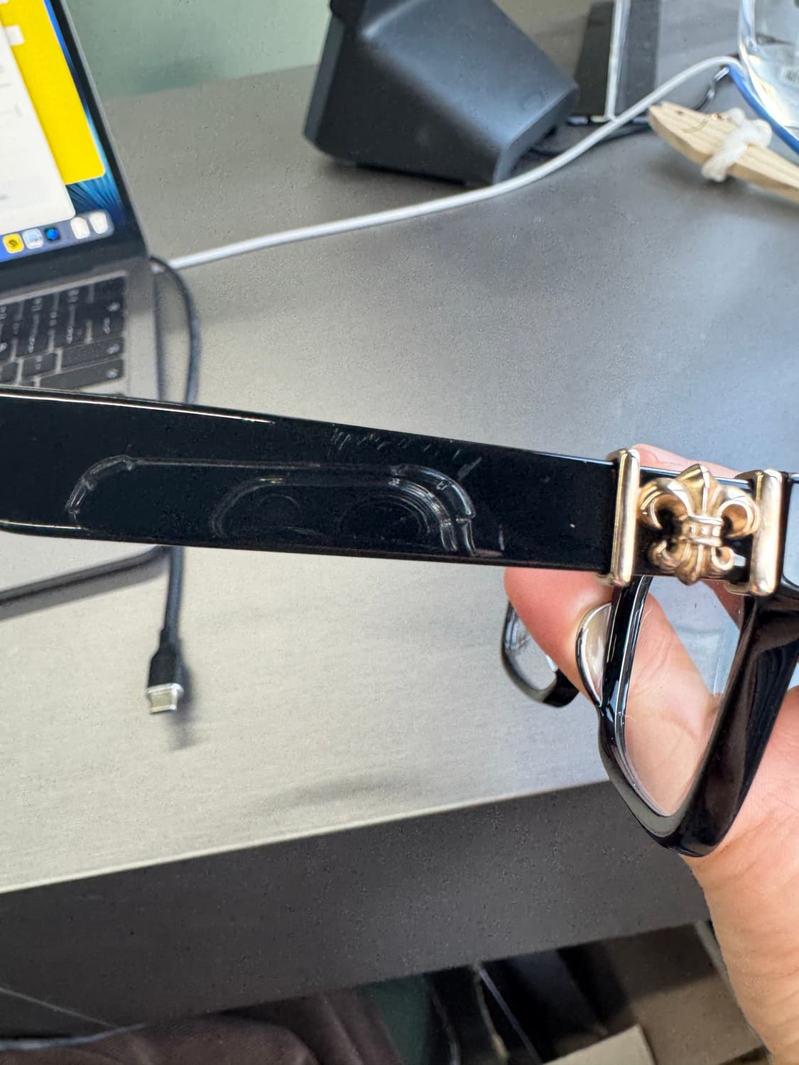 크롬하츠 지티아니 아시안핏 블랙 골드 플레이트 안경 상품이미지3