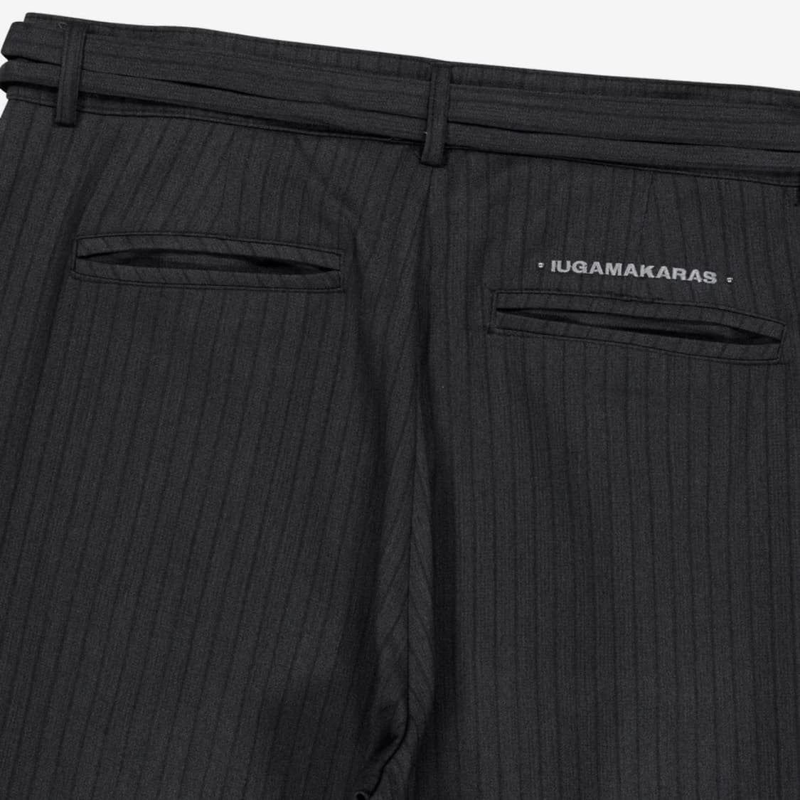 이우가마카라스 Belted Striped Trousers DarkGray 상품이미지5