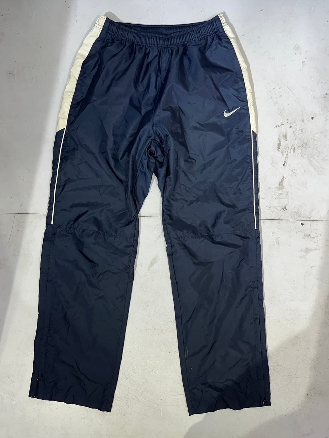 00s 나이키 와이드 네이비 화이트 사이드 라인 트랙 팬츠 M 상품이미지4