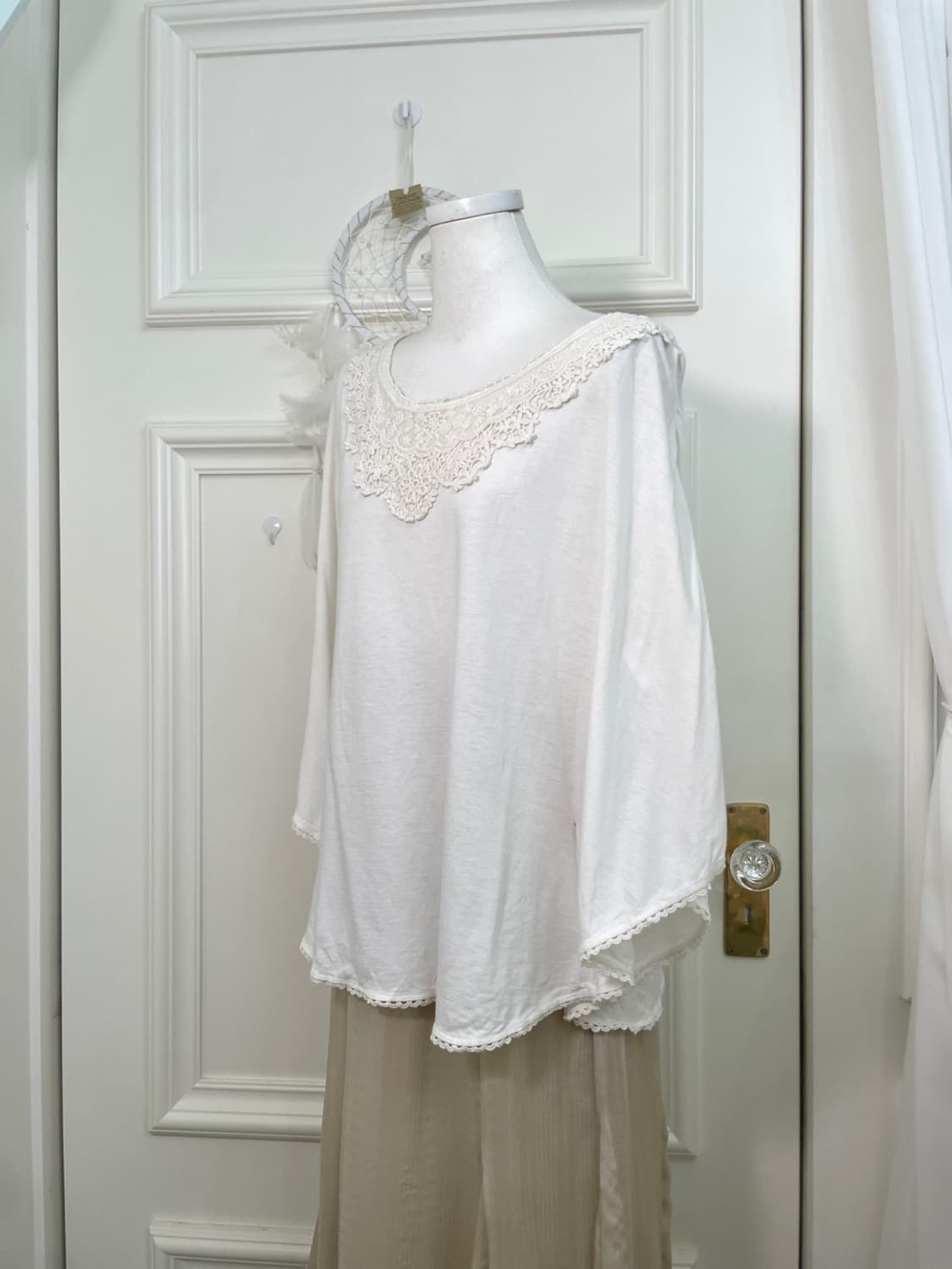 ivory crochet open cardigan&EARTH white 상품이미지7
