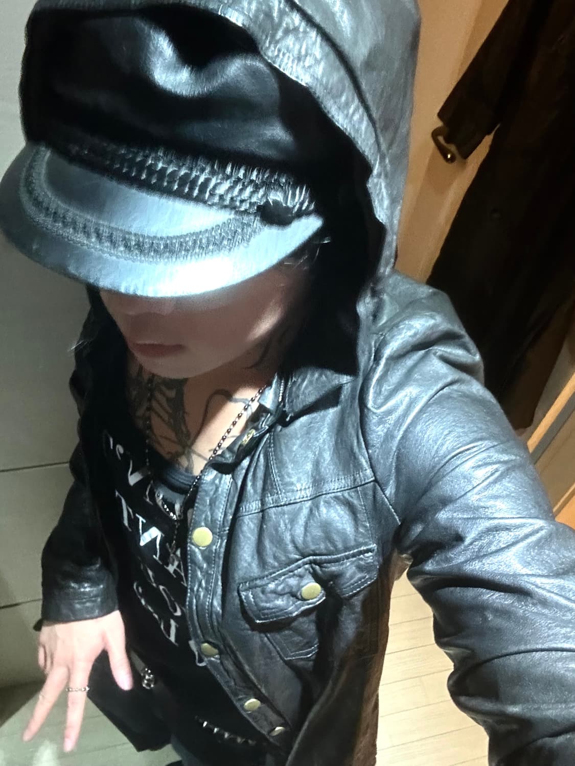 Sheep Skin Leather Hoodie Coat 상품이미지9