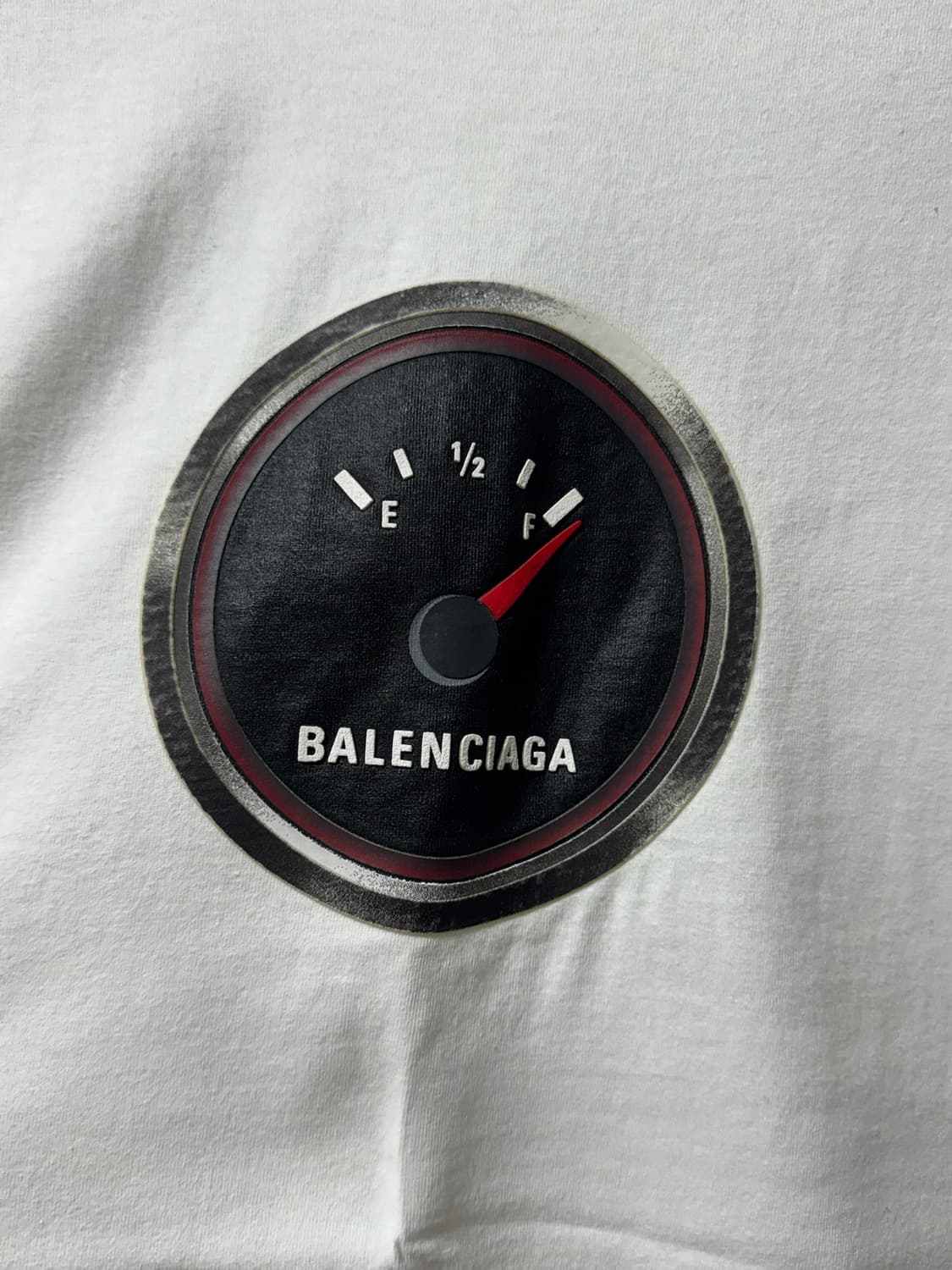 발렌시아가 연료 게이지 티셔츠 화이트 XS 상품이미지2