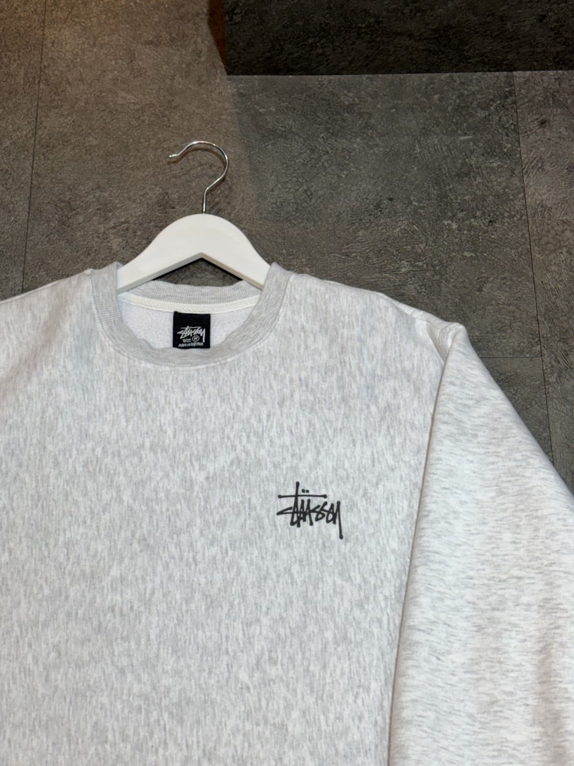 스투시 베이직 크루넥 애쉬헤더 기모 맨투맨 M사이즈 상품이미지4