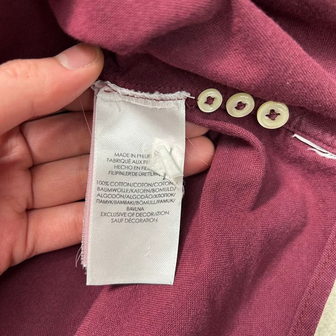 폴로랄프로렌 버건디 컬러 가먼트 다이 옥스퍼드 셔츠 M 상품이미지7