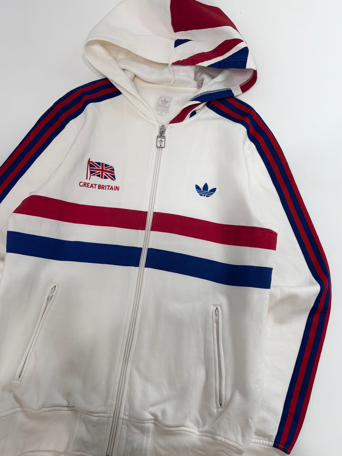 Adidas 아디다스 화이트배색 영국 후드 코튼 져지 상품이미지7