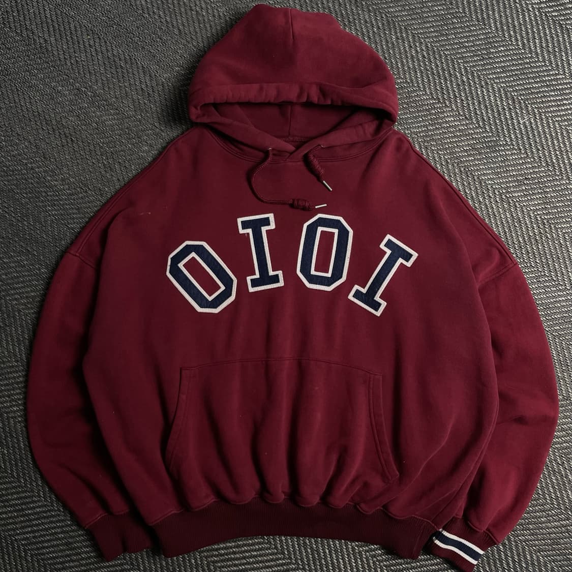 oioi 빅로고 박시핏 후드 티셔츠 레드o 6207 상품이미지1