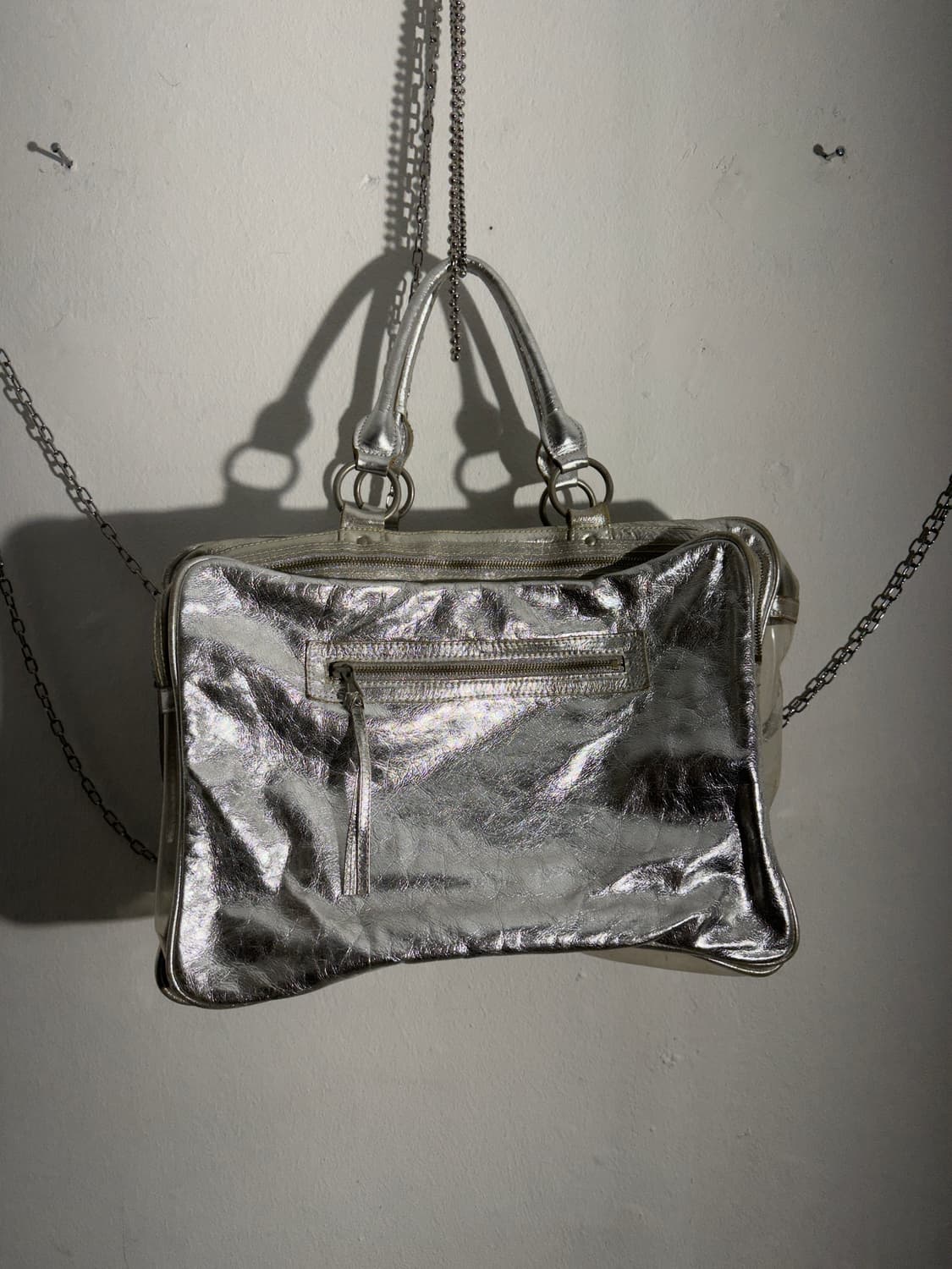 atos lombardini 실버 PVC 빅 모터백 상품이미지2