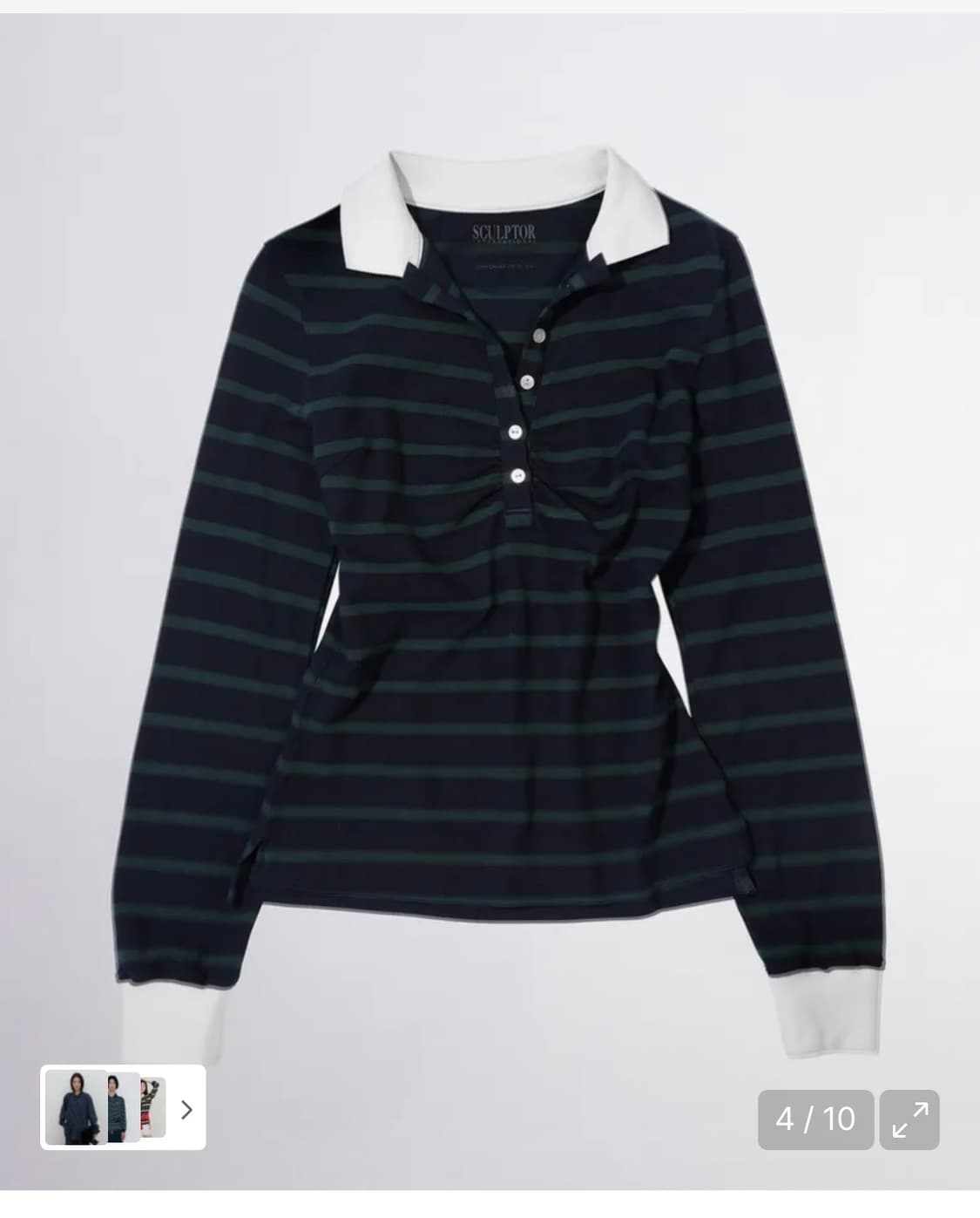 스컬프터 셔링 테니스 스트라이프 셔츠 상품이미지1