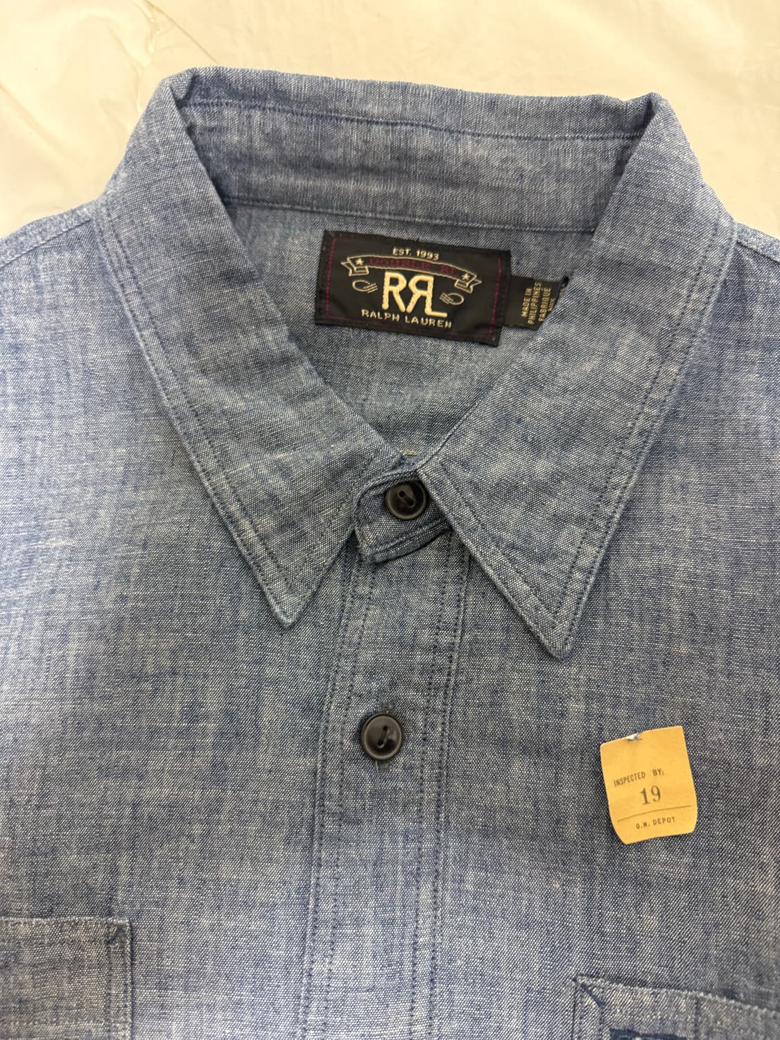 RRL 인디고 샴브레이 워크셔츠 L 새상품  더블알엘 상품이미지2