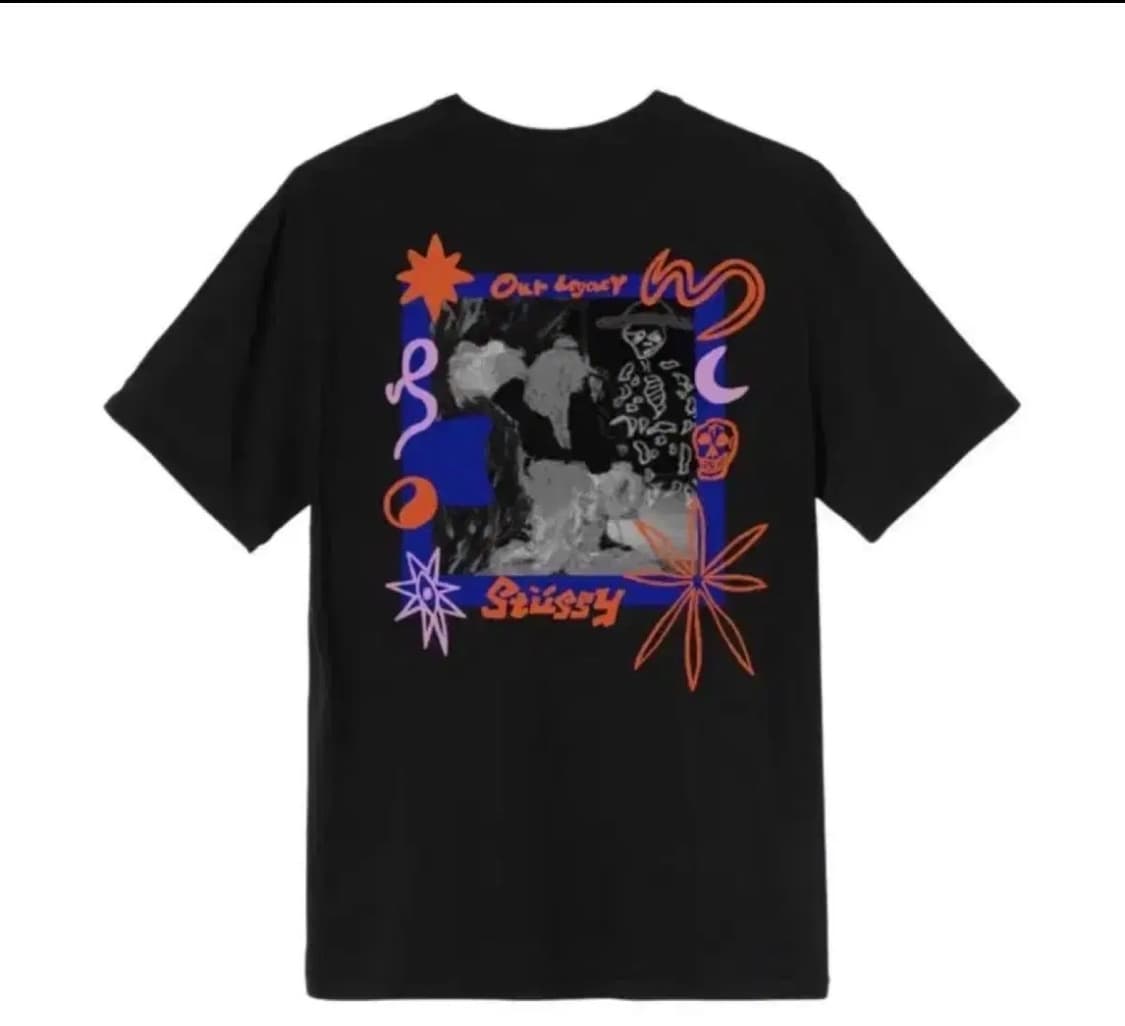 스투시 x 아워레가시 포트레이트 티셔츠 블랙 L 상품이미지1