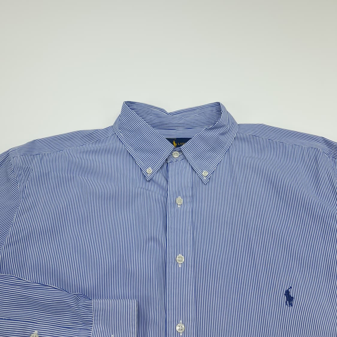 CN834 XLT 폴로 랄프로렌 블루 핀스트라이프 긴팔 셔츠 남방 상품이미지3