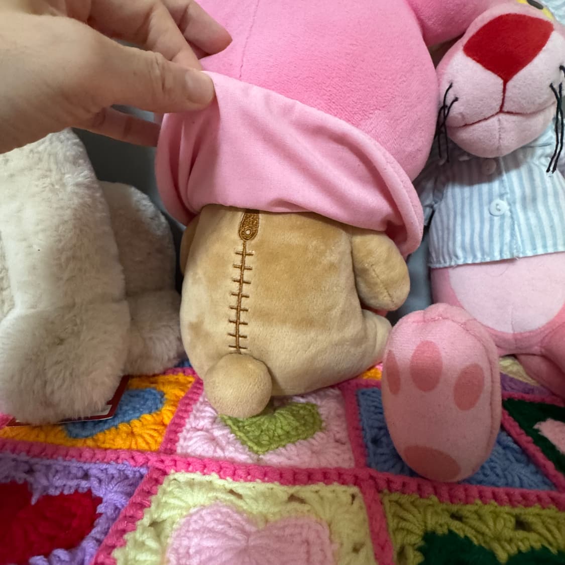 빈티지 고전 핑크 다람쥐망토 입은 리락쿠마 봉제인형 상품이미지7