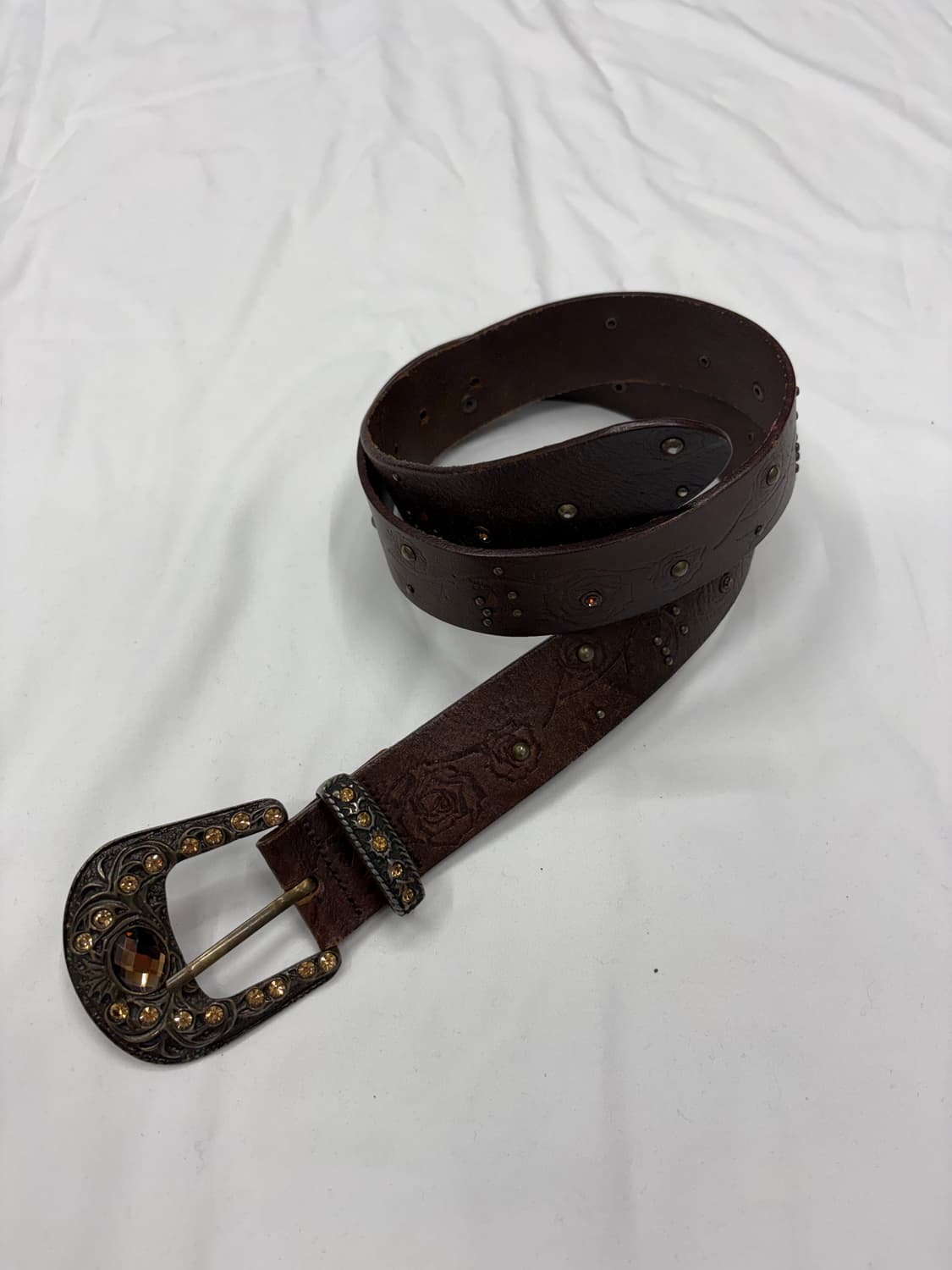 빈티지 웨스턴 스터드 레더 벨트 상품이미지1