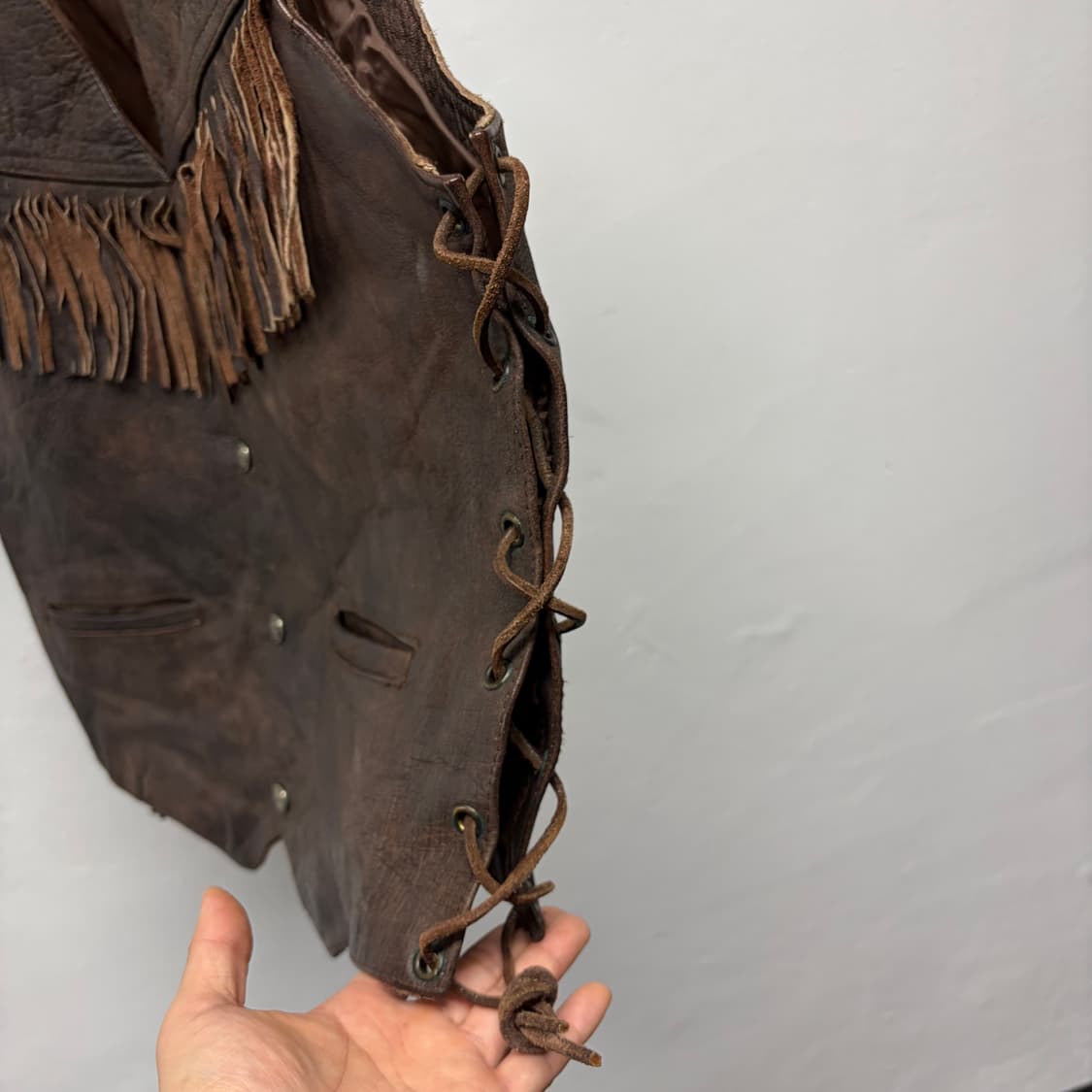 빈티지 프린지 레더 베스트 상품이미지3