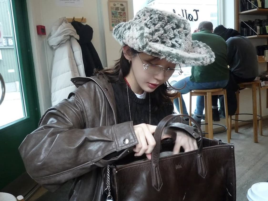 아비에무아 패널드 페이크 레더 재킷 상품이미지1