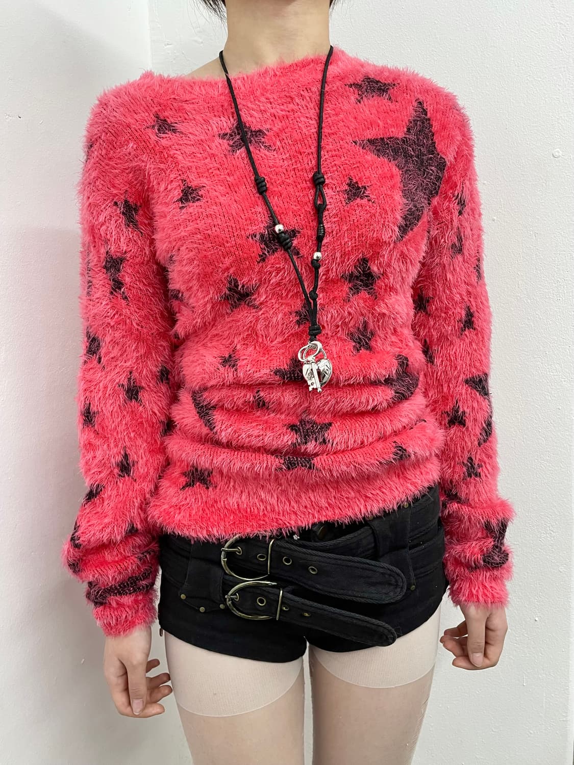 펑크 헤어리 스타 니트 상품이미지1