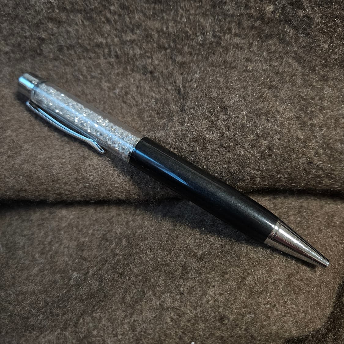 스와로브스키 정품 블랙 크리스탈 장식 볼펜 상품이미지1