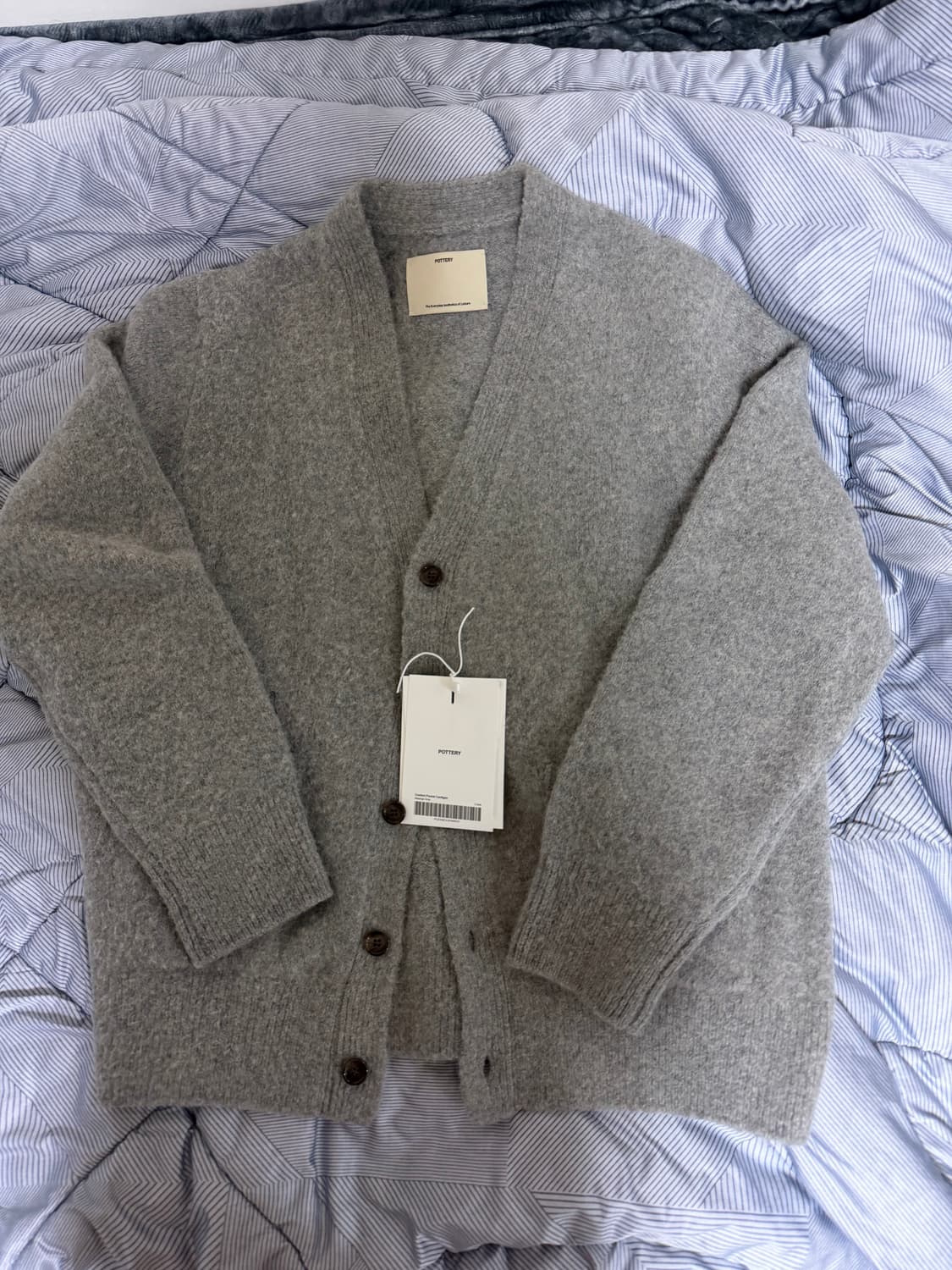 포터리 야크 알파카 포켓 가디건 3사이즈 멜란지그레이 상품이미지1