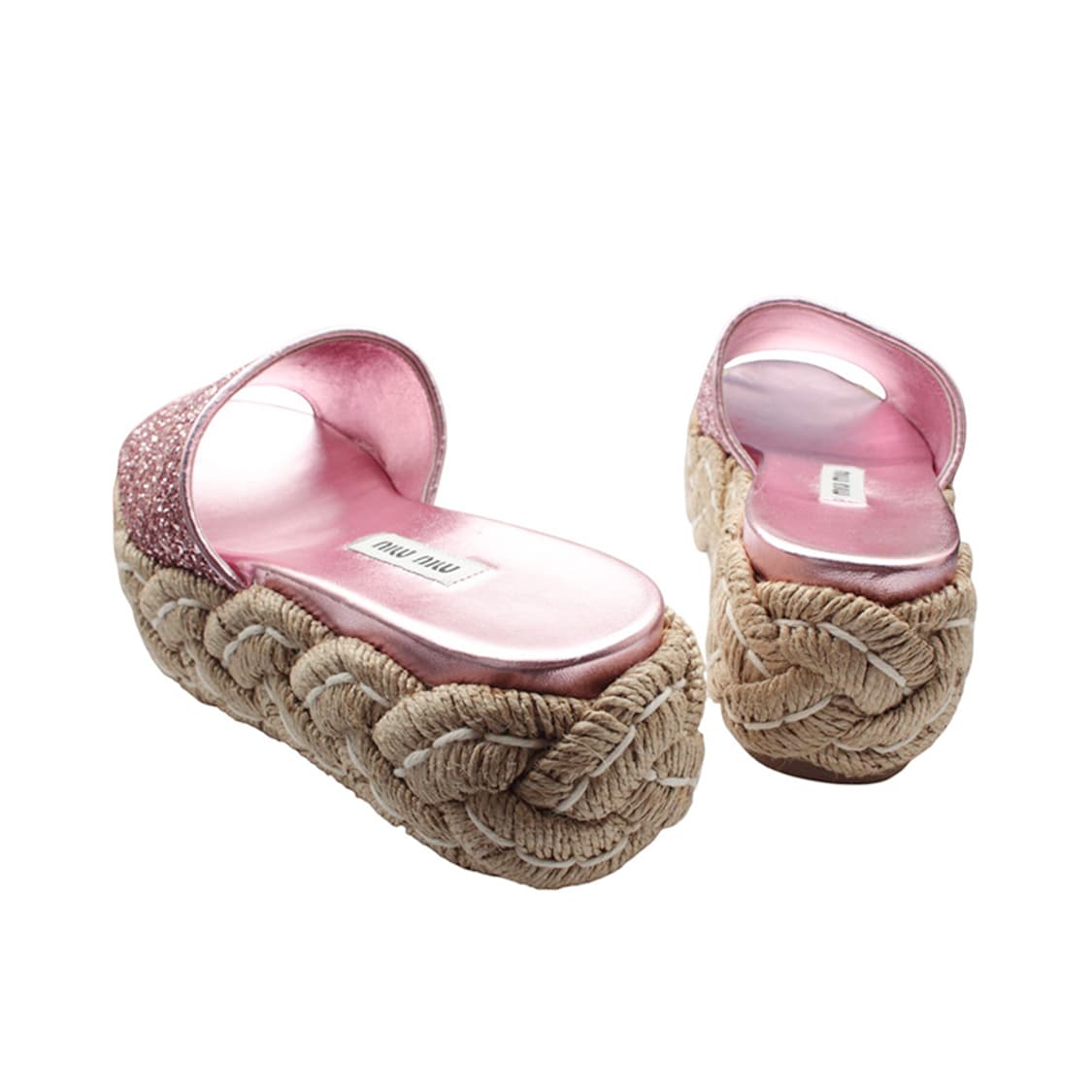 미우미우 핑크 글리터 에스파드류 슬리퍼 35반 상품이미지4