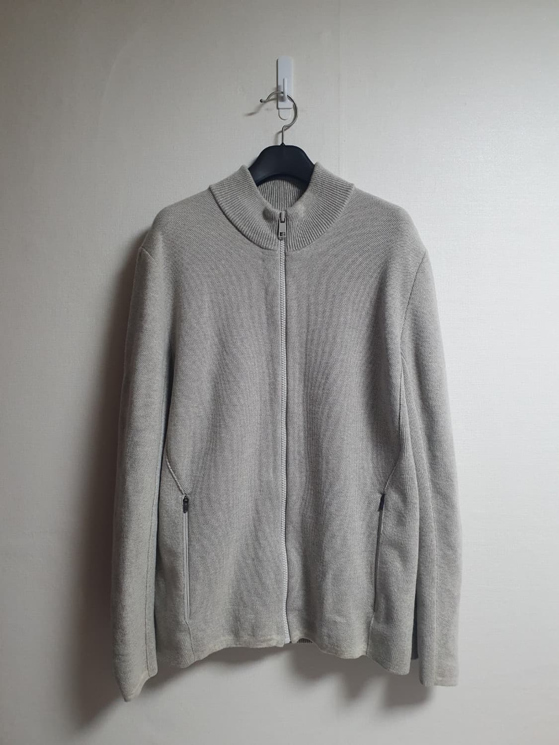 랑방스포츠 하이넥 니트 집업 자켓 라이트그레이 105 상품이미지1