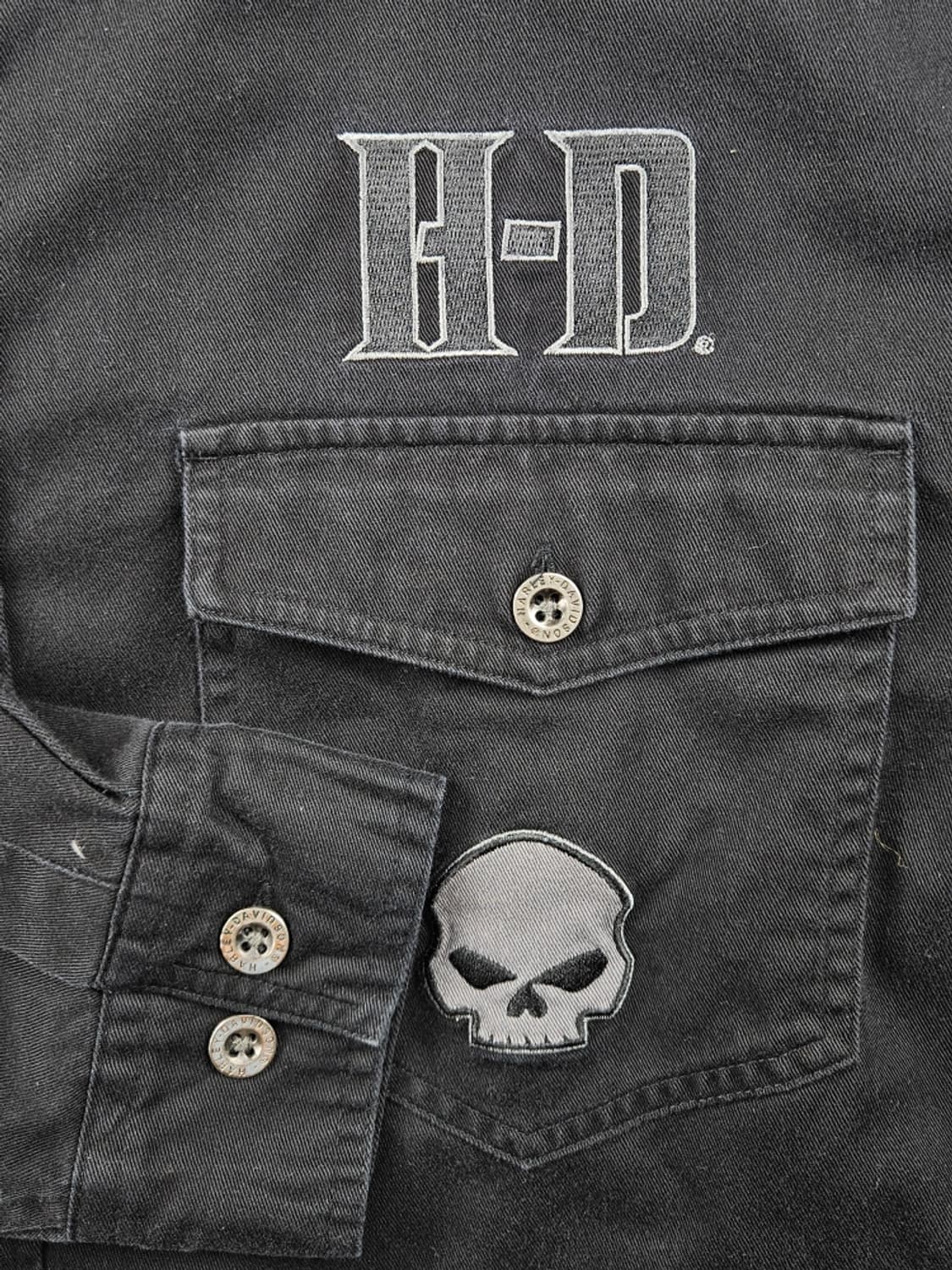 할리데이비슨 모터사이클 포켓 스컬 바이커 셔츠 ( L ) / 9362 상품이미지7