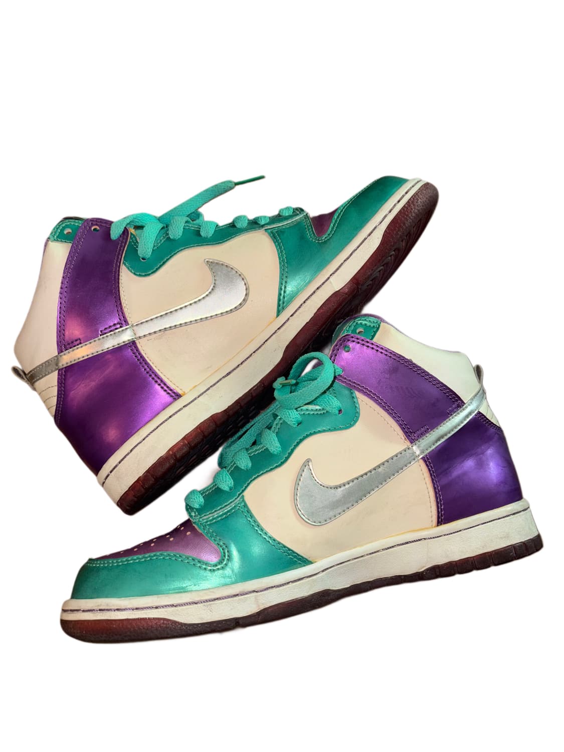 나이키 덩크 하이 메탈릭 화이트 퍼플 쿨민트 상품이미지3