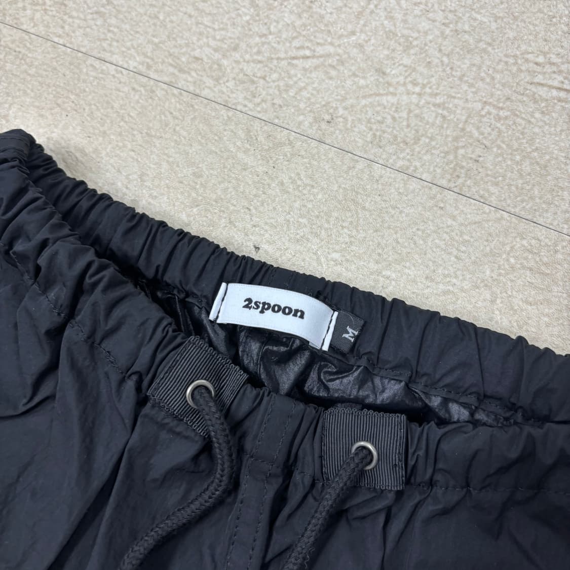 빈티지 블랙 와이드 스트링 팬츠 상품이미지3