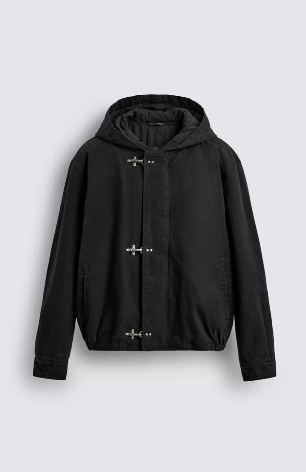자라 토글 버튼 후드 점퍼 블랙 상품이미지1