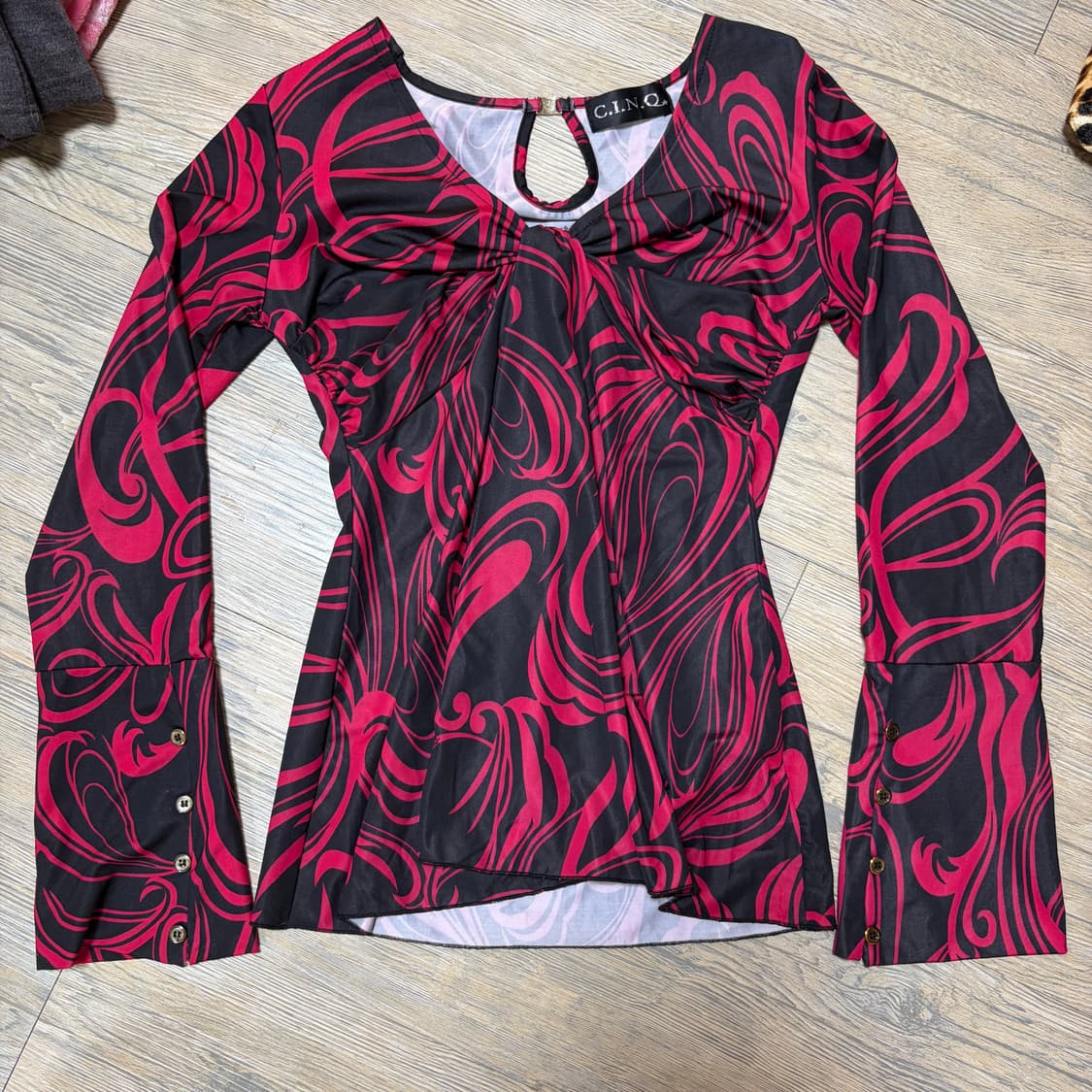 오리엔탈 갸루 블라우스 롱슬 롱슬리브 상품이미지1