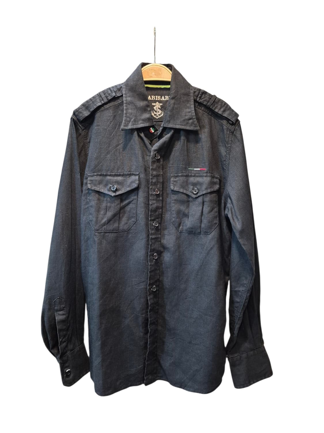 SABISABl블랙견장 린넨셔츠 상품이미지1