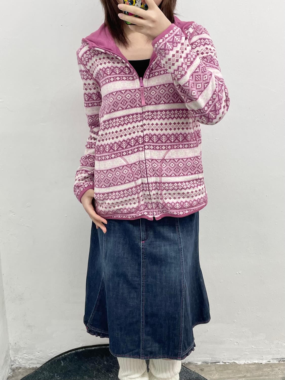 키치 자수 프릴 데님 스커트 상품이미지5