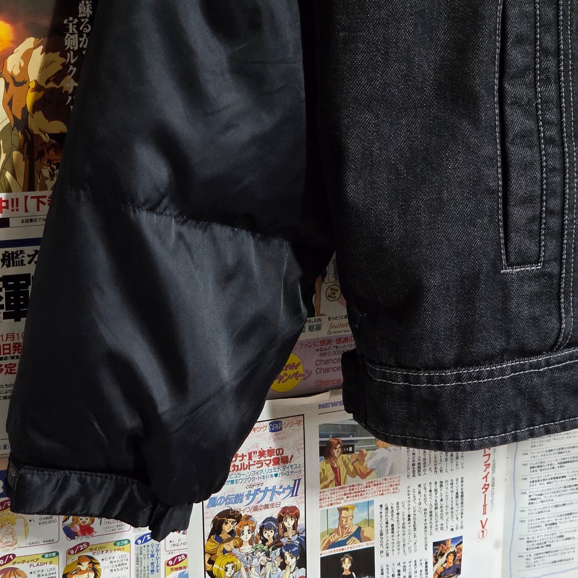 후부 올드스쿨 데님 배색 덕다운 후드 패딩 상품이미지5